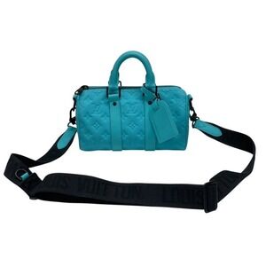 LOUIS VUITTON Bandouliere handbag Monogram Taurillon leather blue
